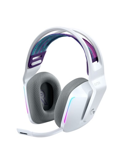 Auricular con microfono logitech g g733 gaming wireless inalambrico blanco