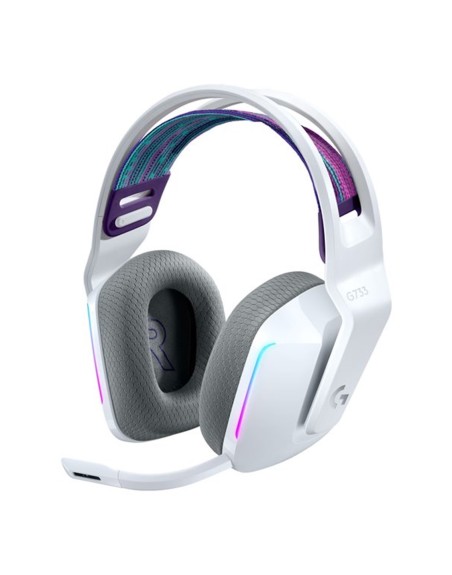 Auricular con microfono logitech g g733 gaming wireless inalambrico blanco