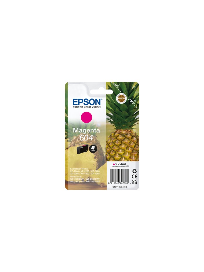 Cartucho epson 604 magenta c13t10g34010 xp2200 wf - 2910 piña Cartucho epson 604 magenta c13t10g34010 xp2200 wf - 2910 piña