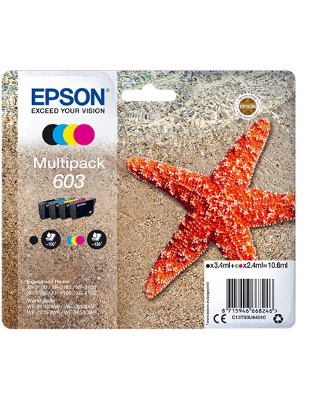 Multipack cartucho tinta epson 603 c13t03u64010 negro - cian - amarillo - magenta - estrella de mar