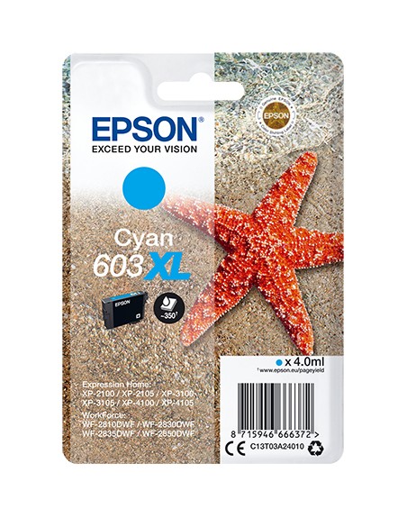 Cartucho tinta epson c13t03a24010 singlepack cian 603xl estrella de mar