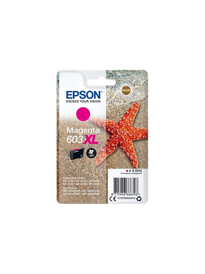 Cartucho tinta epson c13t03a34010 singlepack magenta 603xl estrella de mar Cartucho tinta epson c13t03a34010 singlepack magenta 603xl estrella de mar