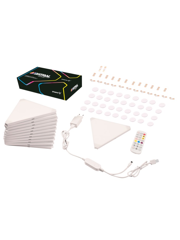 Phoenix astral kit de iluminación modular rgb con paneles triangulares Phoenix astral kit de iluminación modular rgb con paneles triangulares