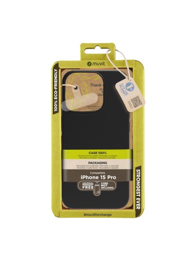 Funda muvit recycletek para apple iphone 15 pro negra