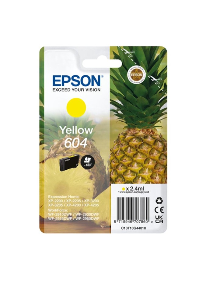 Cartucho epson 604 amarillo c13t10g44010 xp2200 wf - 2910 piña Cartucho epson 604 amarillo c13t10g44010 xp2200 wf - 2910 piña