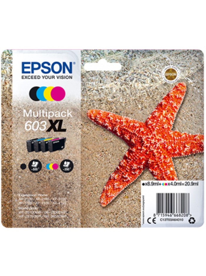 Multipack cartucho tinta epson 603xl c13t03a64010 negro - cian - amarillo - magenta - estrella de mar Multipack cartucho tinta epson 603xl c13t03a64010 negro - cian - amarillo - magenta - estrella de mar