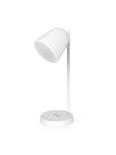 Lampara sobremesa muvit io wifi blancos + base carga inalambrica