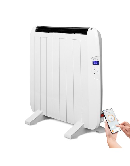 Yoevu radiador eléctrico bajo consumo 8 elementos 1200w de pared o pie blanco