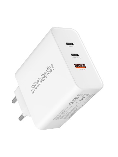 Cargador tipo c 65w gan phoenix universal para portatil tablet o smartphone carga rapida