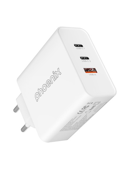 Cargador tipo c 65w gan phoenix universal para portatil tablet o smartphone carga rapida