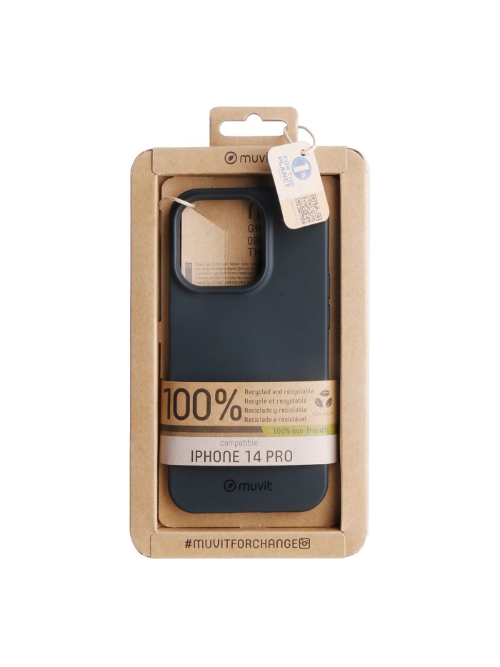 Funda muvit recycletek para apple iphone 14 pro negra Funda muvit recycletek para apple iphone 14 pro negra
