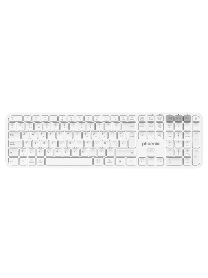 Teclado inalámbrico multidispositivo phoenix k300 blueooth dual y 2.4ghz blanco Teclado inalámbrico multidispositivo phoenix k300 blueooth dual y 2.4ghz blanco