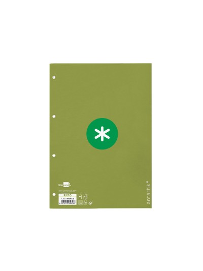 Recambio a4 antartik 80 hojas 90g/m2 cuadro 5mm 4 taladros 1 banda con marco color verde
