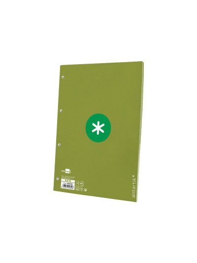 Recambio a4 antartik 80 hojas 90g/m2 cuadro 5mm 4 taladros 1 banda con marco color verde