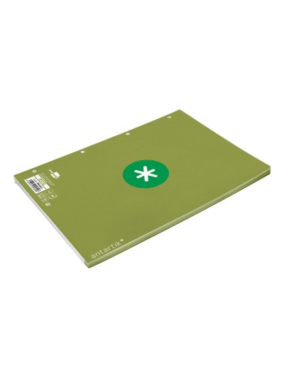 Recambio a4 antartik 80 hojas 90g/m2 cuadro 5mm 4 taladros 1 banda con marco color verde
