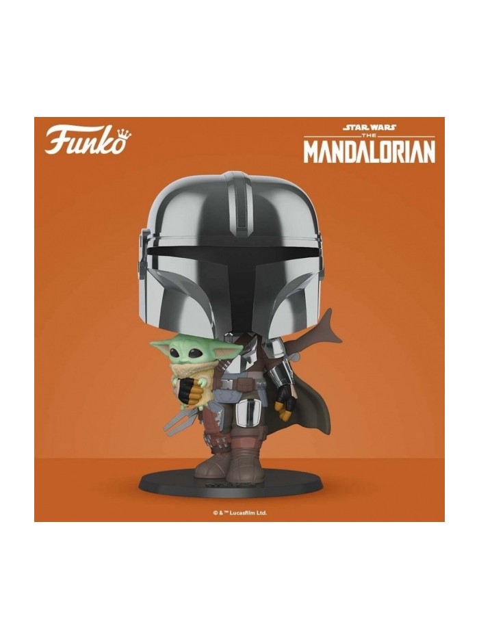 Funko pop star wars the mandalorian el mandaloriano xl version armadura cromatica con yoda en brazos 49931 Funko pop star wars the mandalorian el mandaloriano xl version armadura cromatica con yoda en brazos 49931