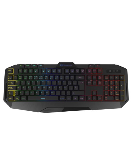 Teclado gaming phoenix con cable luz rgb 9 modos de iluminación 4 botónes macro 12 teclas multimedia