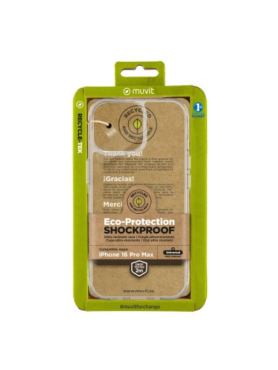 Funda muvit shockproof 2m para apple iphone 16 pro max transparente