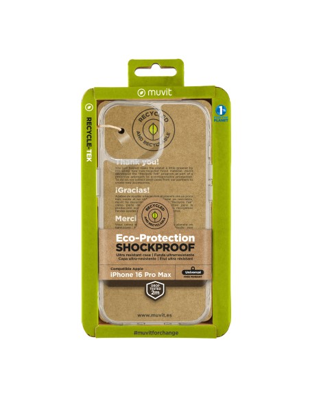 Funda muvit shockproof 2m para apple iphone 16 pro max transparente