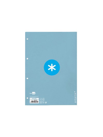 Recambio a4 antartik 80 hojas 90g/m2 cuadro 5mm 4 taladros 1 banda con marco color celeste