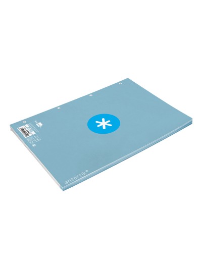 Recambio a4 antartik 80 hojas 90g/m2 cuadro 5mm 4 taladros 1 banda con marco color celeste
