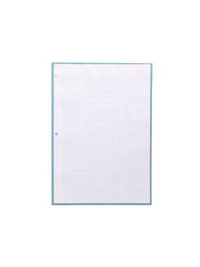 Recambio a4 antartik 80 hojas 90g/m2 cuadro 5mm 4 taladros 1 banda con marco color celeste
