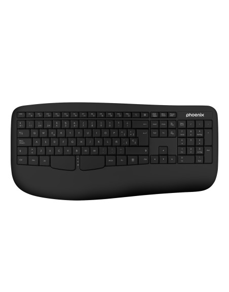 Phoenix k201 teclado ergonomico inalambrico 2.4ghz negro