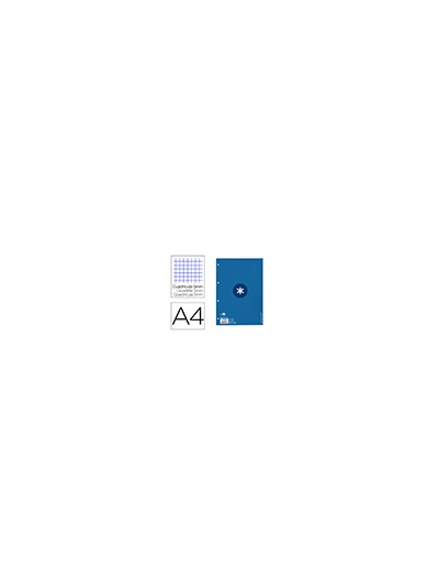 Recambio a4 antartik 80 hojas 90g/m2 cuadro 5mm 4 taladros 1 banda con marco color azul oscuro