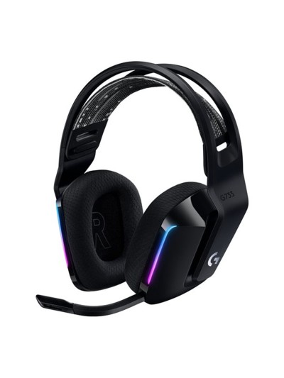 Auricular con microfono logitech g g733 gaming wireless inalambrico negro