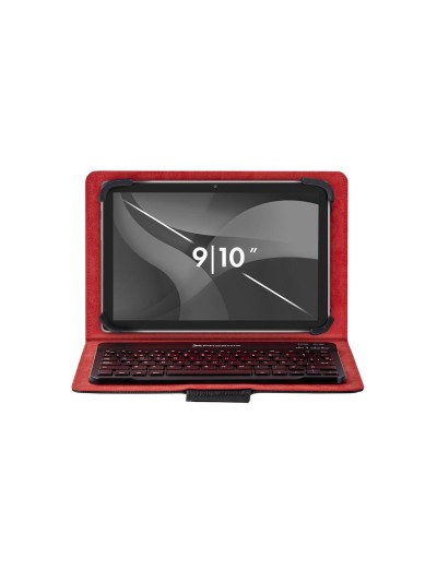 Funda universal phoenix para tablet hasta 10 pulgadas universal teclado bluetooth roja