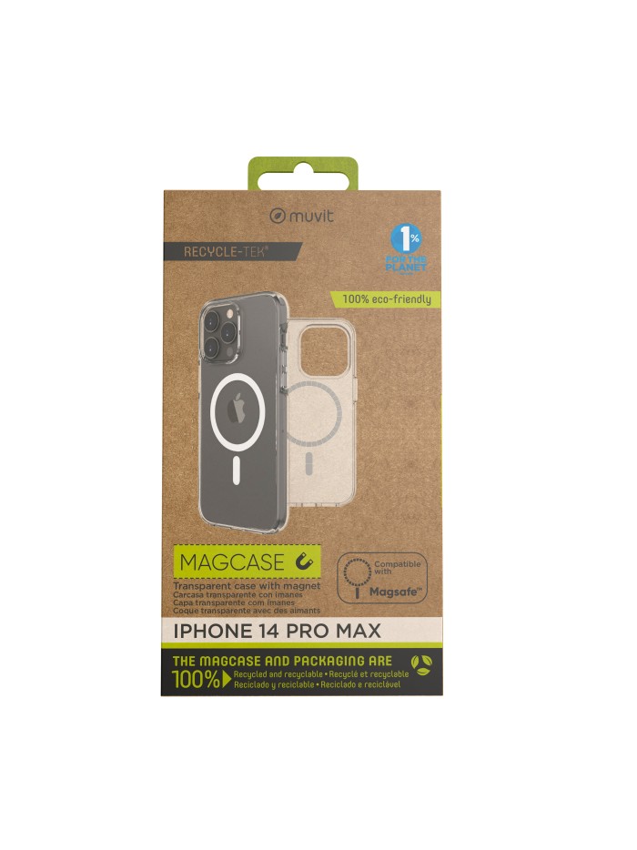 Funda muvit recycletek magsafe para apple iphone 14 pro max transparente Funda muvit recycletek magsafe para apple iphone 14 pro max transparente