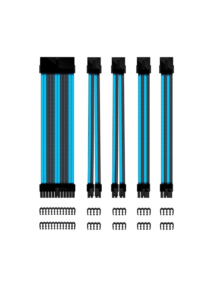 Kit de extension phoenix cables fuente de alimentacion 30cm 24 pines - 4 + 4 pines - 6 + 2 pines negro y azul Kit de extension phoenix cables fuente de alimentacion 30cm 24 pines - 4 + 4 pines - 6 + 2 pines negro y azul