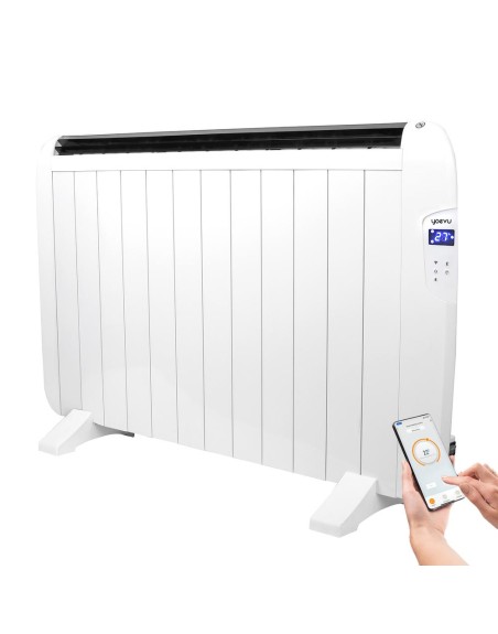 Yoevu radiador eléctrico bajo consumo 12 elementos 1800w de pared o pie blanco