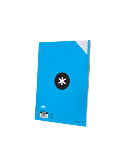 Recambio antartik a4 100 hojas 100g/m2 rayado horizontal 4 taladros bandas de 5 colores