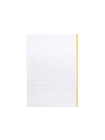 Recambio antartik a4 100 hojas 100g/m2 rayado horizontal 4 taladros bandas de 5 colores