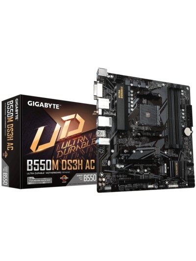 Placa base gigabyte am4 b550m ds3h ac ddr4