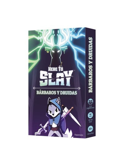 Juego de mesa here to slay expansion barbaros y druidas edad recomendada 10 años