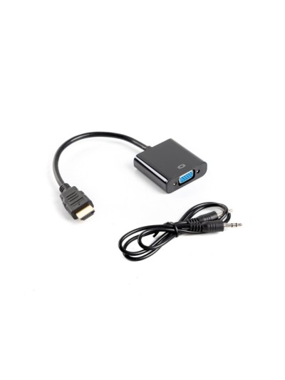 Adaptador lanberg hdmi macho - vga hembra + minijack 3.5mm hembra 20cm