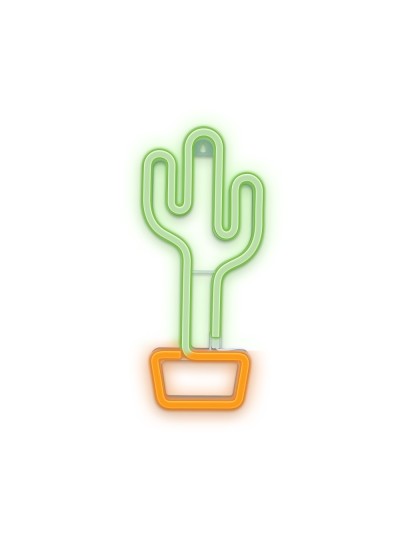 Lampara forever neon led cactus orange green