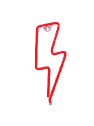 Lampara forever neon led light bolt red bat+usb