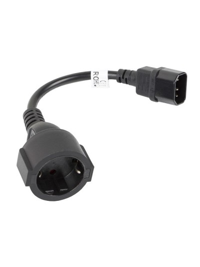 Cable lanberg adaptador iec 320 c14 - schuko cee7 hembra 20cm