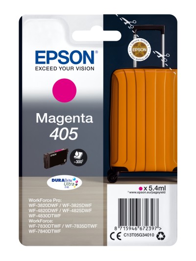 Cartucho tinta epson c13t05g34010 singlepack magenta 405 durabrite ultra ink