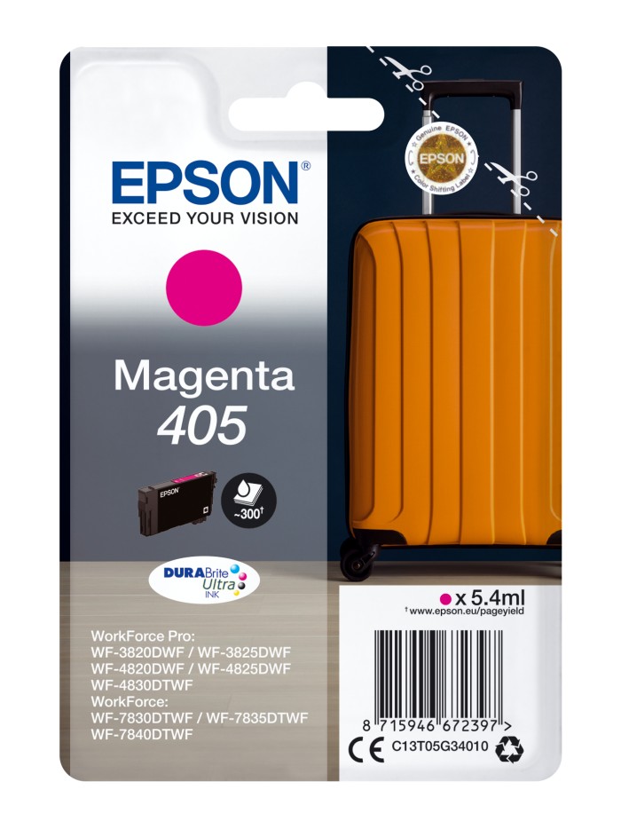 Cartucho tinta epson c13t05g34010 singlepack magenta 405 durabrite ultra ink Cartucho tinta epson c13t05g34010 singlepack magenta 405 durabrite ultra ink