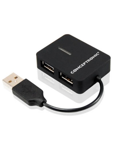 Hub externo conceptronic usb 2.0 4 puertos compacto
