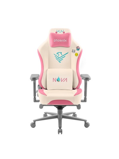 Phoenix nova cream editión silla alta gama fabricada en cuero color crema y rosa