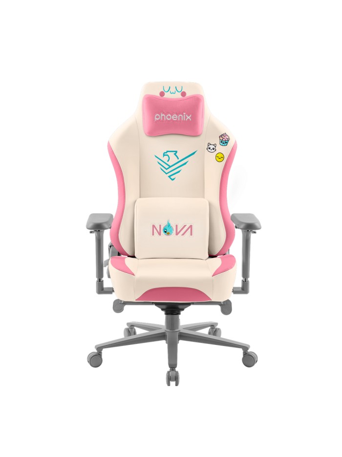 Phoenix nova cream editión silla alta gama fabricada en cuero color crema y rosa Phoenix nova cream editión silla alta gama fabricada en cuero color crema y rosa