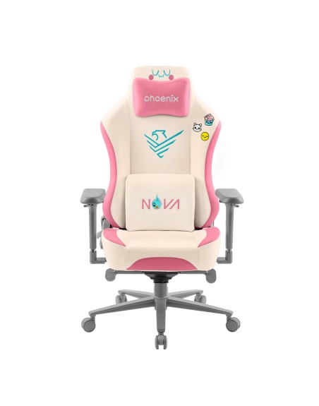 Phoenix nova cream editión silla alta gama fabricada en cuero color crema y rosa