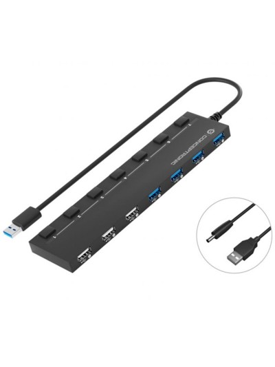 Hub usb 2.0 - 3.0 conceptronic hubbies09 4 puertos 3.0 3 puertos 2.0 con interruptores