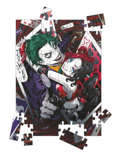 Puzle 100 efecto 3d joker y harley quinn manga universo dc