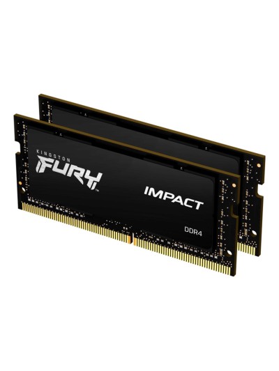 Memoria ram ddr4 16gb 2x8gb kingston - 3200mhz - pc4 - 25600 - fury impact - cl20 - 1.2v - sodimm
